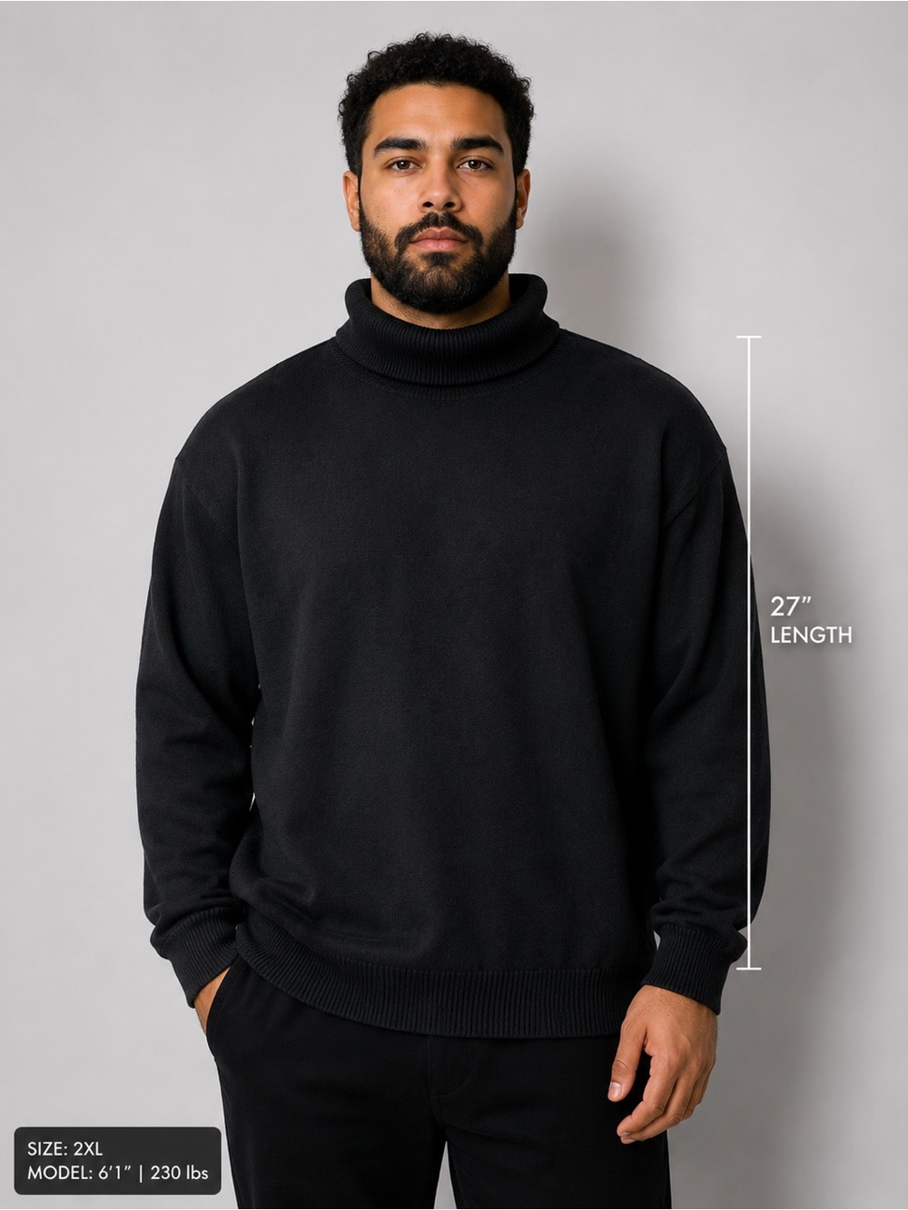 Fashion Nova Men 2XL Black Crewneck Sweater - Classic Casual Pullover